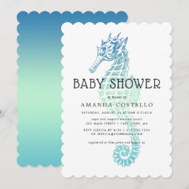 Inbjudan till elegant Seahorse Baby Shower