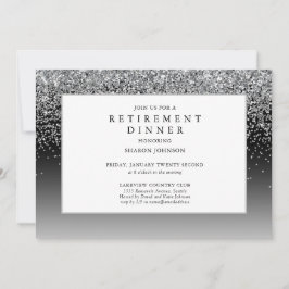 Inbjudan till elegant Silver Glitter Gnistra Pensi