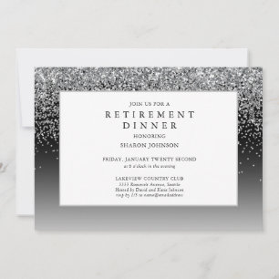 Inbjudan till elegant Silver Glitter Gnistra Pensi