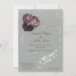 Inbjudan till elegant Silver och Mauve Wedding