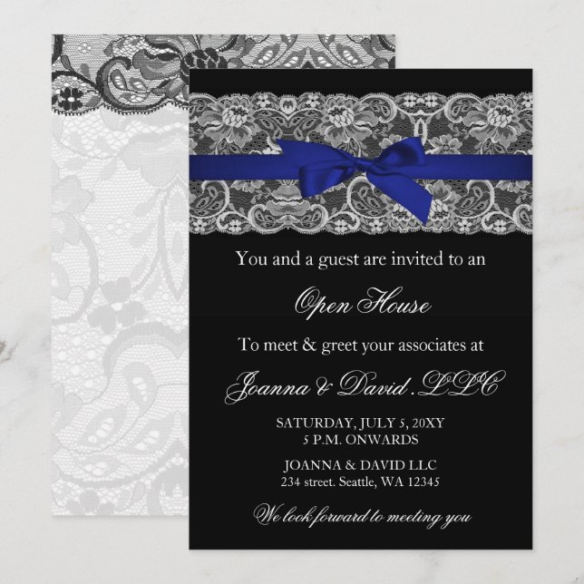 Inbjudan till elegant Snyggt Navy Corporation (Fram/baksida)