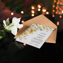 Inbjudan till elegant Solrosasbröllop Daisy bröllo