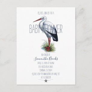 Inbjudan till elegant Stork Baby Shower