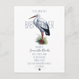 Inbjudan till elegant Stork Baby Shower