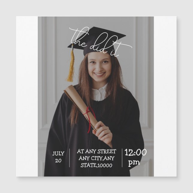 Inbjudan till elegant Studenten - "Det gjorde det! (Framsida)