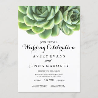 Inbjudan till elegant Succulent Plant Wedding