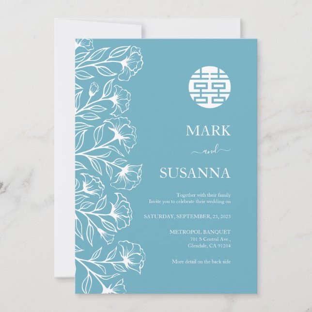 Inbjudan till elegant Traditional Chinese Wedding (Framsida)