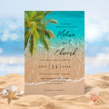 Inbjudan till elegant Tropical Beach Wedding