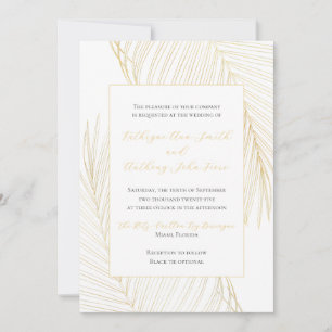 Inbjudan till elegant Tropical Beach Wedding Guld