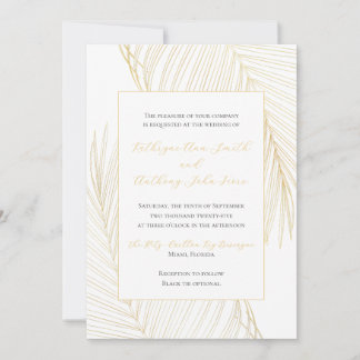 Inbjudan till elegant Tropical Beach Wedding Guld