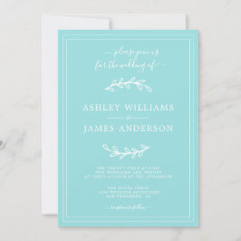 Inbjudan till elegant Turcos Blue Wedding