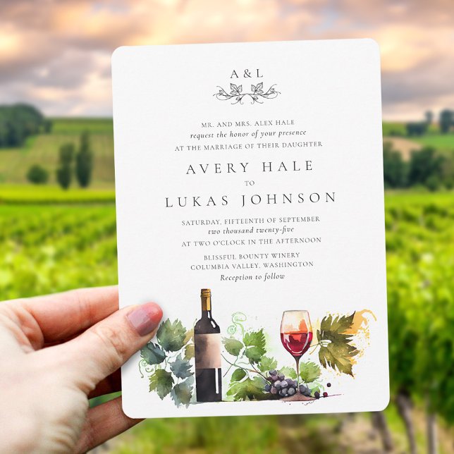Inbjudan till elegant Vineyard-bröllop (Skapare uppladdad)