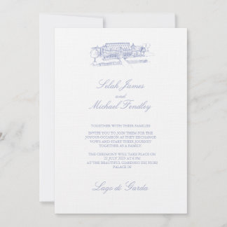 Inbjudan till elegant Vintage Dusty Blue Wedding