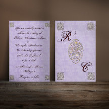 Inbjudan till elegant Violet Vintage bröllop