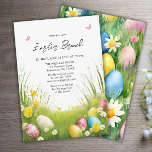 Inbjudan till elegant Watercolor Påsk Brunch