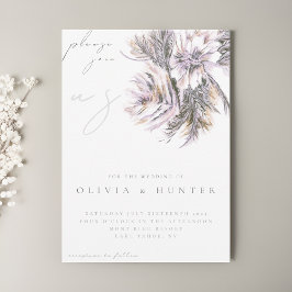 Inbjudan till elegant Watercolor Peony Flower Wedd