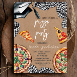 Inbjudan till elegant Watercolor Studenten Pizza
