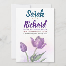 Inbjudan till elegant Watercolor Tulip Wedding