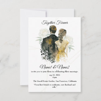 "Inbjudan till Elegant Watercolor Wedding | Redige Inbjudningar