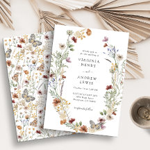 Inbjudan till elegant Wildblombröllop