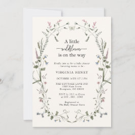 Inbjudan till elegant Wildblomma Baby Shower