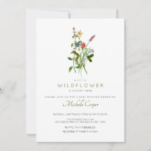 Inbjudan till elegant Wildblomma Baby Shower