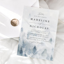 Inbjudan till elegant Winter Forest Wedding