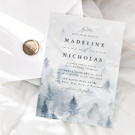 Inbjudan till elegant Winter Forest Wedding