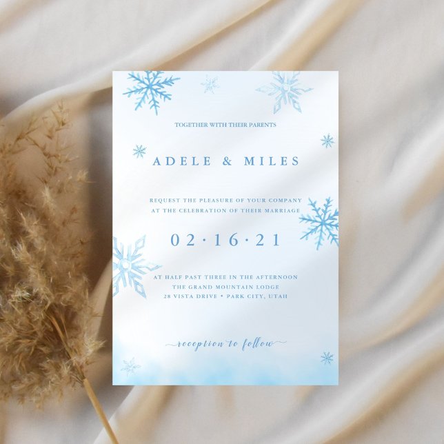 Inbjudan till elegant Winter Snowflake Wedding (Skapare uppladdad)