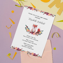 Inbjudan till elegant Woodland Fox Baby Shower