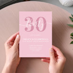 Inbjudan till Eleganten 30års födelsedag rosa<br><div class="desc">Modern Pastel Rosa 30års födelsedag-inbjudan. Mall för minimalistisk inbjudan till 30års födelsedag med elegant-kalligrafi-handskrivet skriptteckensnitt.</div>