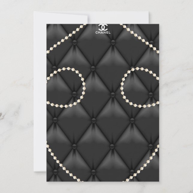 Inbjudan till Eleganten Black Upholstery Pearls (Framsida)