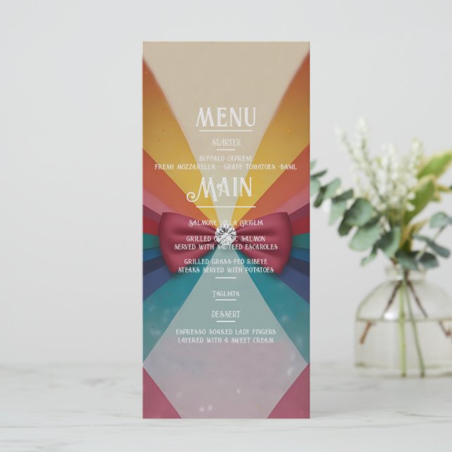 Inbjudan till Eleganten Rainbow Wedding (Stående Fram)