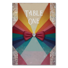 Inbjudan till Eleganten Rainbow Wedding Bordsnummer