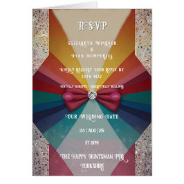 Inbjudan till Eleganten Rainbow Wedding Hälsningskort