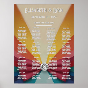 Inbjudan till Eleganten Rainbow Wedding Poster