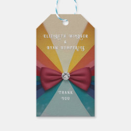 Inbjudan till Eleganten Rainbow Wedding Presentetikett