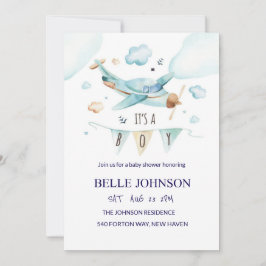 Inbjudan till elegantens babyskor - flygplanstema