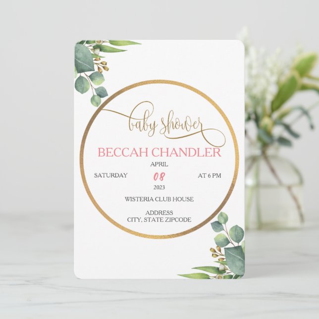 Inbjudan till elegantens babyvisningsprogram (Stående Fram)