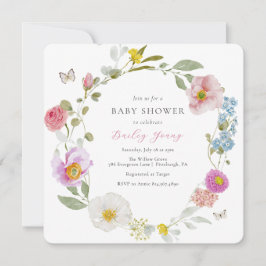 Inbjudan till elegantens Blommigt Butterfly Baby S