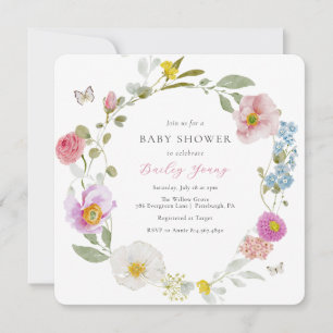 Inbjudan till elegantens Blommigt Butterfly Baby S