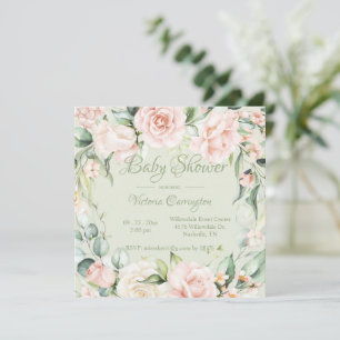 Inbjudan till elegantens Blommigt för babyskor