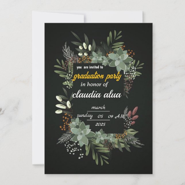 Inbjudan till elegantens botaniska Studentfest (Framsida)