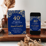 Inbjudan till elegantens flottblått & Guld 40:e fö<br><div class="desc">Lägg till lite elegans till din speciella dag med vår Elegant Navy Blue och Guld Birthday-inbjudan. Med guldkonfetti på en rik marin blå bakgrund är det perfektens val att ange tonen för firande. Anpassa informationen och visa händelsen. Beställ din i dag!</div>