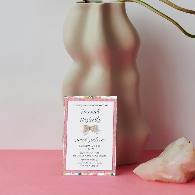 Inbjudan till elegantens Rosa Sweet sixteen (Skapare uppladdad)