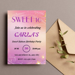 Inbjudan till elegantens Sweet sixteen på födelsed