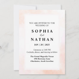 Inbjudan till elegantens vattenfärgsbröllop