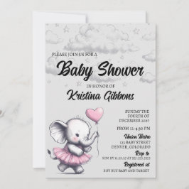 Inbjudan till Elephant Baby Shower