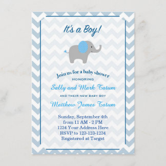 Inbjudan till Elephant Baby Shower