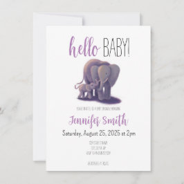 Inbjudan till Elephant Baby Shower